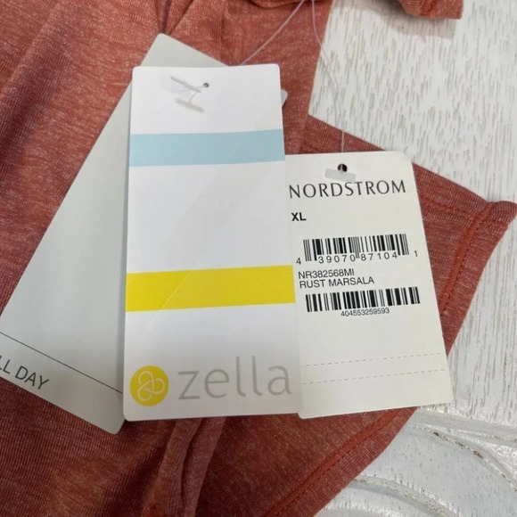 🍁 NWT Zella Rust Marsala Open Back Blouse Size XL - Picture 6 of 8